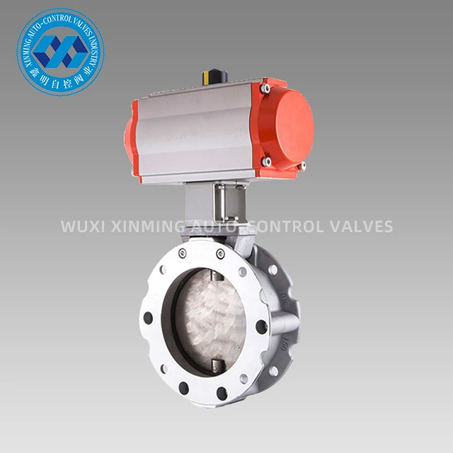 Valva fluture din aluminiu cu pulbere de actionare pneumatica