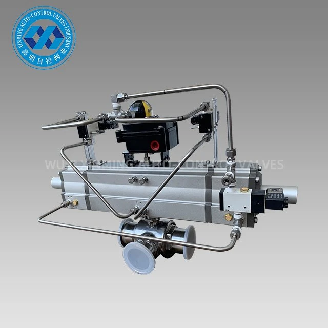 Supapă cu bilă cu 3 căi cu actuator pneumatic