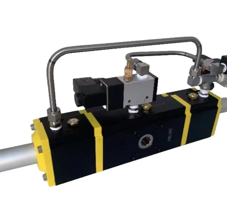 Valvă cu minge pe 2 căi, în trei etape, actuator pneumatic