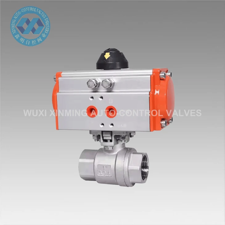 Supapă cu bilă cu acțiune unică și dublă cu actuator