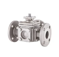 Supapă cu bilă cu 3 căi cu actuator pneumatic de rotație de 180 de grade