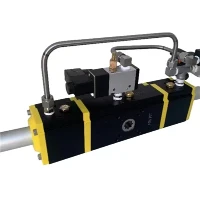 Valvă cu minge pe 2 căi, în trei etape, actuator pneumatic