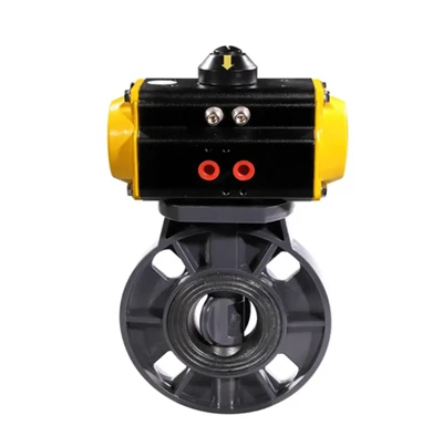 Noua sosire PVC FLANGE VALVE FLUTERFLY cu un actuator pneumatic