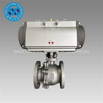 Supapă cu bilă cu flanșă metal-la{-pneumatic actuator