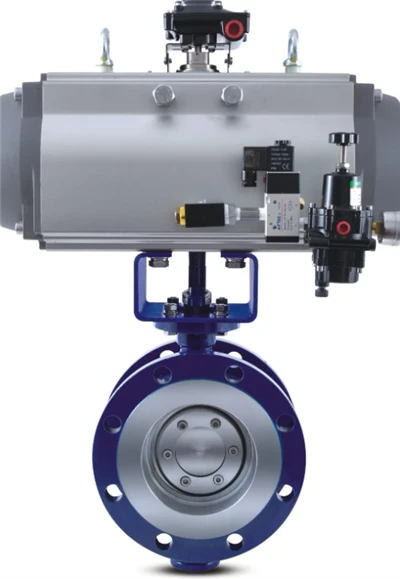 Valvele pneumatice cu un fluture și piston operat