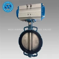 Supapă fluture acţionată cu actuator pneumatic