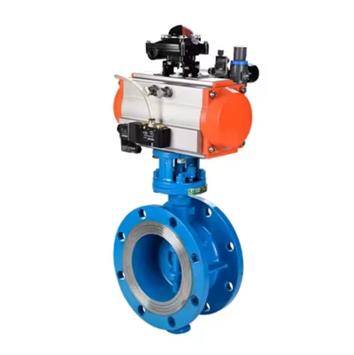 Supapă fluture sanitară pneumatică cu rată scăzută de scurgere