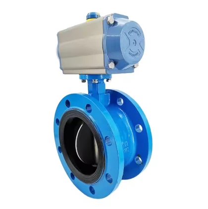 Supapă fluture cu flanșă excentrică dublă pneumatică robustă și fiabilă